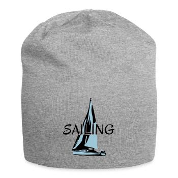 Segeln, Segelboot - Jersey-Beanie - Grau meliert - Vorne