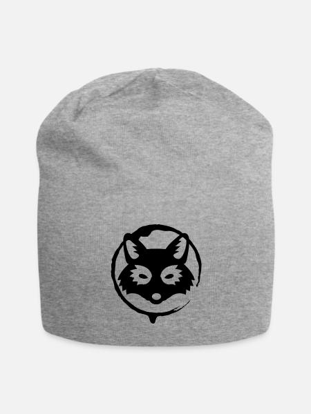 Renard - Fox - Protection de la nature - Animal forestier - Bonnet en jersey - gris chiné