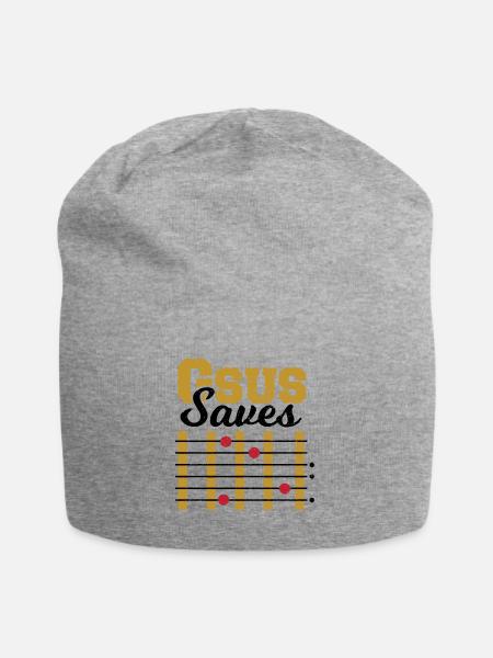 Gsus Saves - Gitarre - Jersey-Beanie - Grau meliert