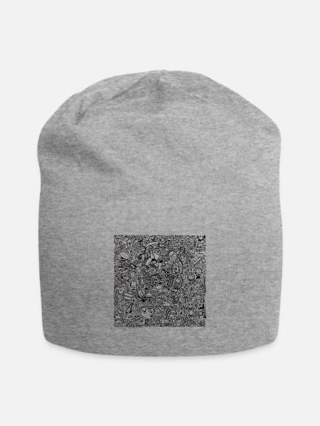 Doodle-Spiele - Jersey-Beanie - Grau meliert