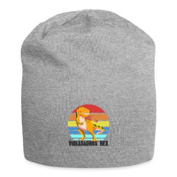 Bratsche Dinosaurier - Jersey-Beanie - Grau meliert - Vorne