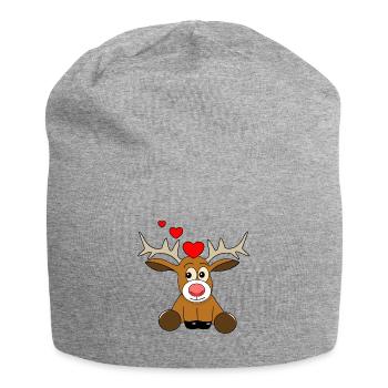 Saint-Valentin des rennes 2 - Bonnet en jersey - gris chiné - Devant