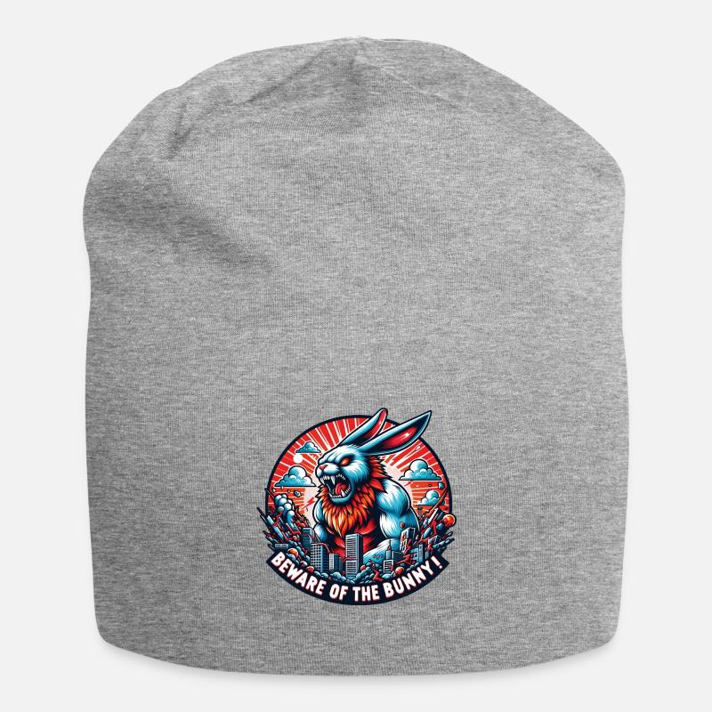 Attention à la catastrophe du lapin - Bonnet en jersey - gris chiné