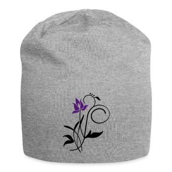 Orchidee / orchid (2c) - Jersey-Beanie - Grau meliert - Vorne