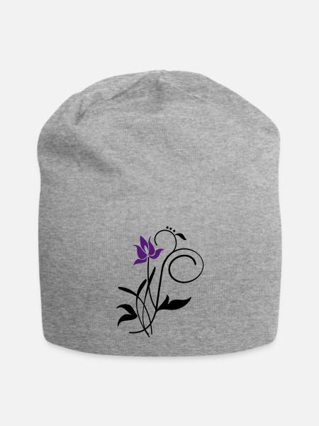 Orchidee / orchid (2c) - Jersey-Beanie - Grau meliert