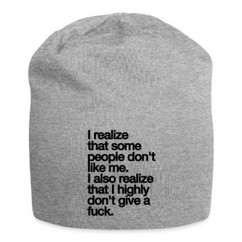 SOME PEOPLE LIKE ME NOT. FUCK IT. - Jersey Beanie - heather grey - Front