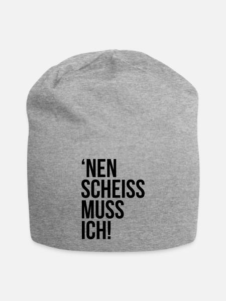einen scheiss muss ich Spruch Sprüche Statement - Jersey-Beanie - Grau meliert