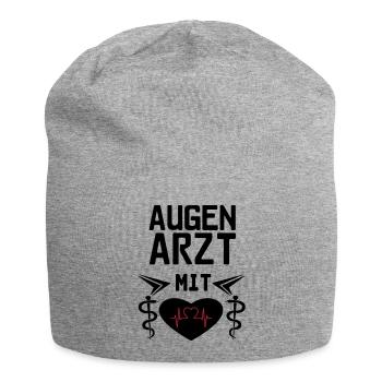 Augenarzt mit Herz Geschenk - Jersey-Beanie - Grau meliert - Vorne