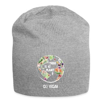 Il n'y a pas Planet B, Go Vegan! - Bonnet en jersey - gris chiné - Devant