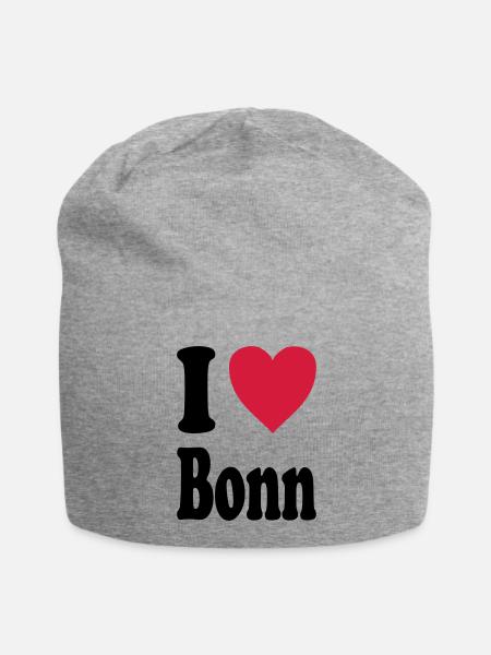 I love Bonn - Jersey-Beanie - Grau meliert
