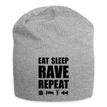 eat sleep rave repeat Icons Techno Festival Spruch - Jersey-Beanie - Grau meliert - Vorne