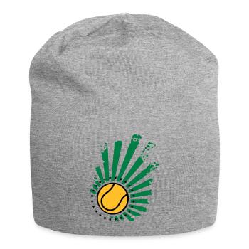Tennis-Design (Sterne) - Jersey-Beanie - Grau meliert - Vorne
