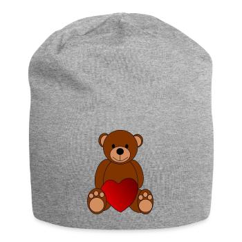 teddybaer teddy baer grizzly braunbaer schwarzbaer - Jersey-Beanie - Grau meliert - Vorne