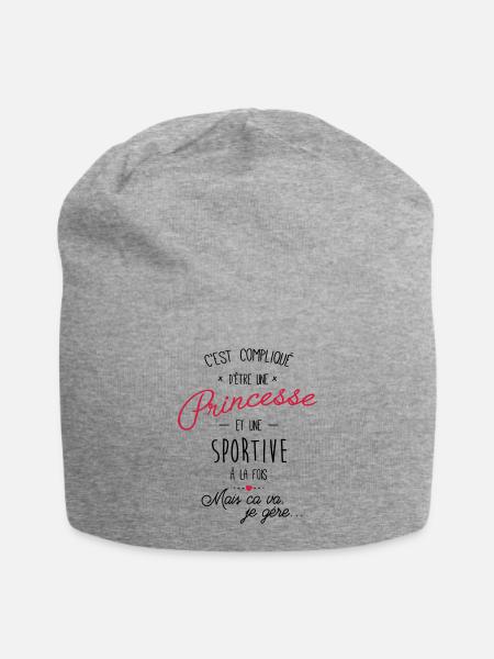 Princesse et sportive - Bonnet en jersey - gris chiné