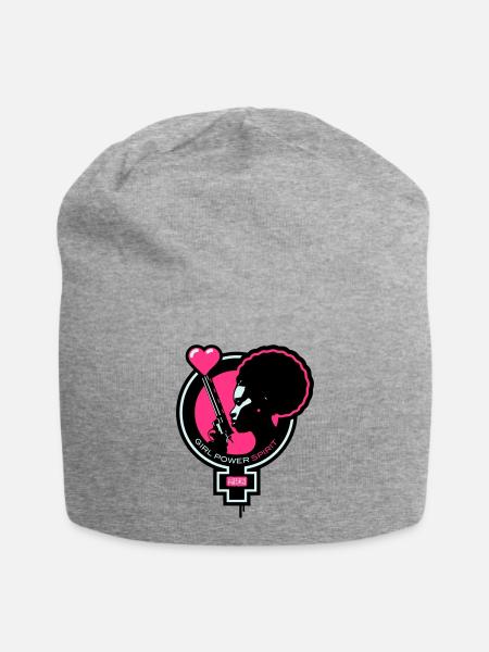 Girl-Power-Spirit-01-customizable - Bonnet en jersey - gris chiné
