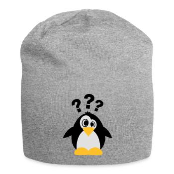 Dummer Pinguin - Jersey-Beanie - Grau meliert - Vorne