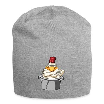 Chicken rooster poultry - Jersey Beanie - heather grey - Front