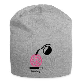 Kaffee Ladestatus - Jersey-Beanie - Grau meliert - Vorne