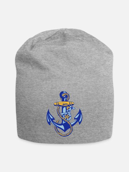 sailor anchor * - Jersey Beanie - heather grey