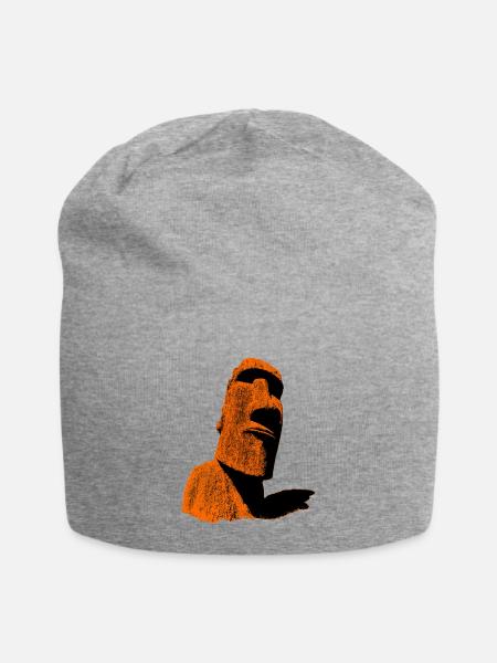 moai orange - Bonnet en jersey - gris chiné