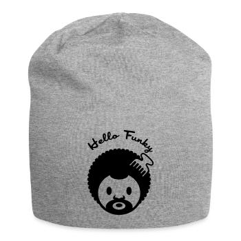Hello funky - Jersey Beanie - heather grey - Front