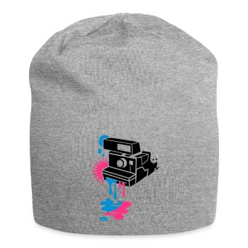 Sofortbildkamera - Farbe tropft raus - - Jersey-Beanie - Grau meliert - Vorne