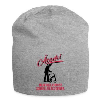 Ätsch ich bin schneller - Jersey-Beanie - Grau meliert - Vorne