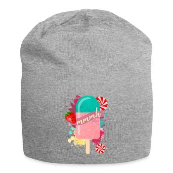 Summer ice cream in style - Jersey Beanie - heather grey - Front