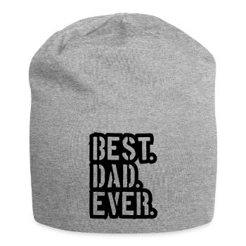 stamp text dad best ever love dad best world v - Jersey Beanie - heather grey - Front