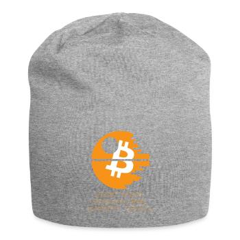 Bitcoin Star and Wars 2018 - Todesstern - Krypto - Jersey-Beanie - Grau meliert - Vorne