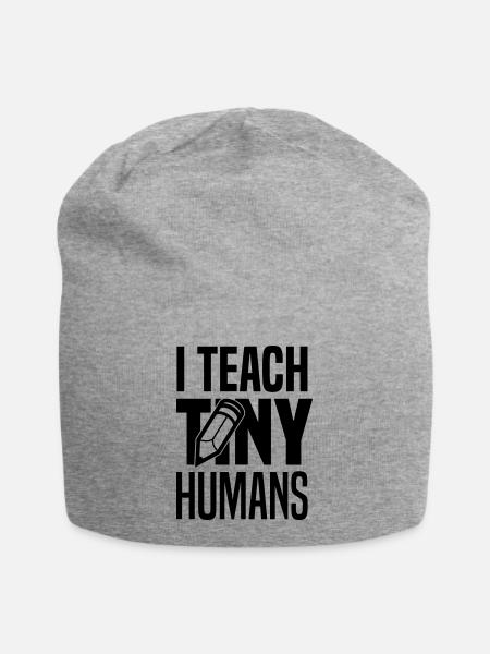 I teach tiny humans - Jersey Beanie - heather grey