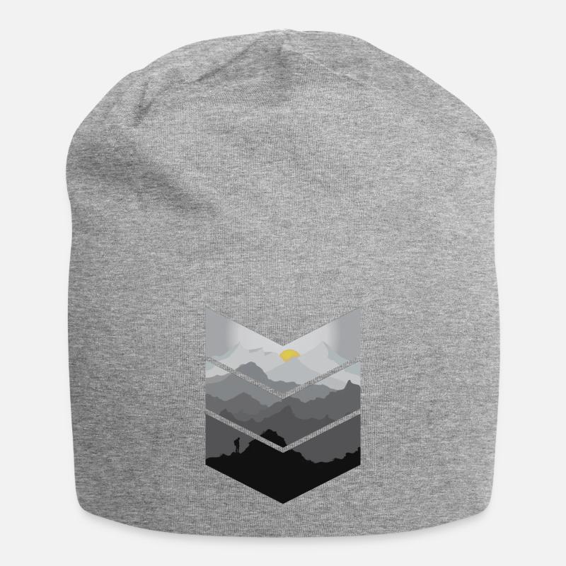 Berge - Jersey-Beanie - Grau meliert
