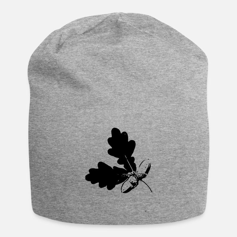 Eichenblatt - Jersey-Beanie - Grau meliert