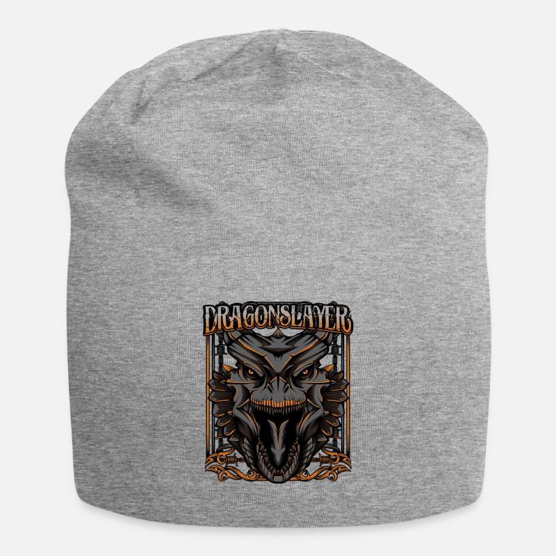 Drache - Jersey-Beanie - Grau meliert