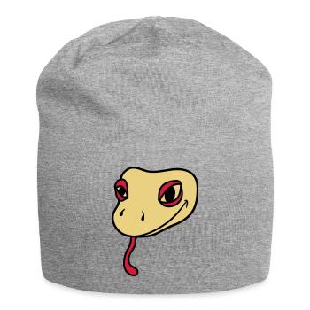 tête de gecko lézard reptile de serpent réel - Bonnet en jersey - gris chiné - Devant