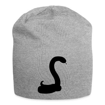 silhouette ombre serpent visage tête gecko oeuf - Bonnet en jersey - gris chiné - Devant