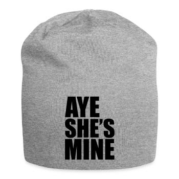 Aye She's Mine - Jersey Beanie - heather grey - Front
