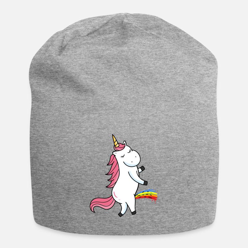 Einhorn - Jersey-Beanie - Grau meliert