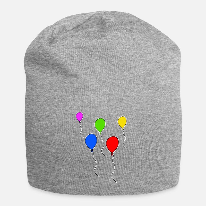 Bunte Luftballons - Jersey-Beanie - Grau meliert