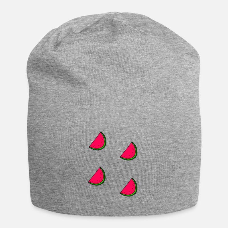 Wassermelonen - Jersey-Beanie - Grau meliert