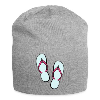 flip flops sommer beach strand party - Jersey-Beanie - Grau meliert - Vorne