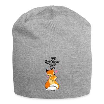 Couple amoureux - renards amoureux - Bonnet en jersey - gris chiné - Devant