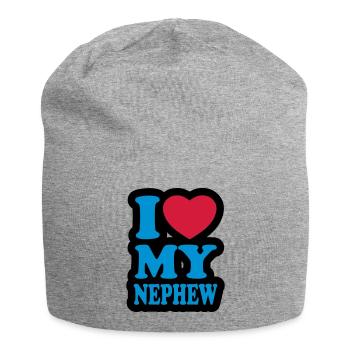 I love my nephew - Jersey Beanie - heather grey - Front