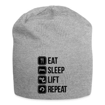 eat sleep lift repeat - Jersey-Beanie - Grau meliert - Vorne