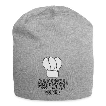 je_suis_en_cuisine,message,citations - Bonnet en jersey - gris chiné - Devant