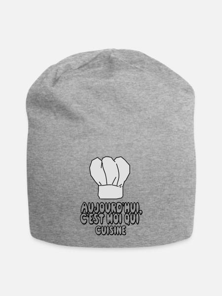 je_suis_en_cuisine,message,citations - Bonnet en jersey - gris chiné