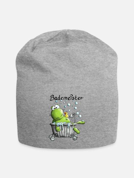Bademeister Frosch - Jersey-Beanie - Grau meliert