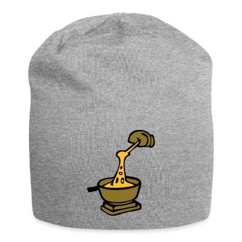 Koch Schweizer kulinarische Spezialität Fondue - Jersey-Beanie - Grau meliert - Vorne