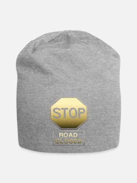 STOP - Jersey-Beanie - Grau meliert