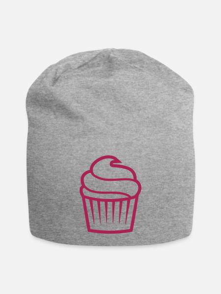 Cupcake einfarbig - Jersey-Beanie - Grau meliert